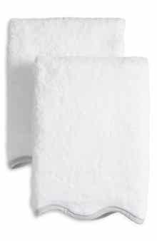 WEEZIE 2-Pack Scalloped Organic Cotton Terry Hand Towels