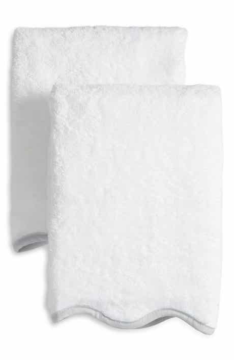 WEEZIE 2-Pack Scalloped Organic Cotton Terry Hand Towels