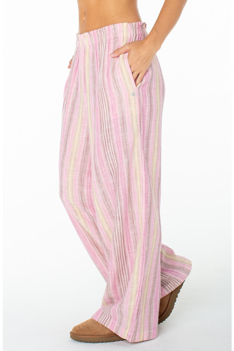 Offshore Stripe Wide Leg Cotton Pants, Alternate, color, FUCHSIA PINK
