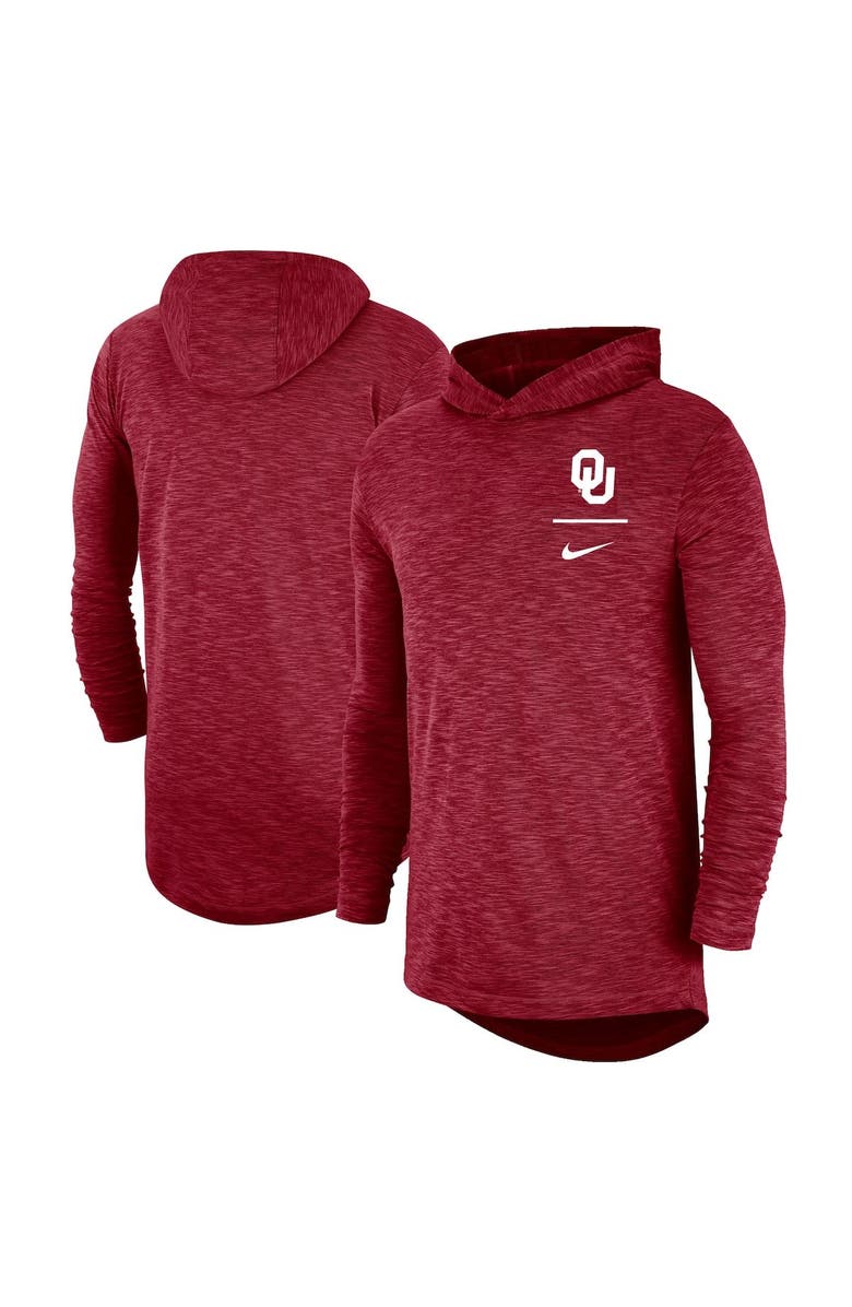 Nike Men's Nike Crimson Oklahoma Sooners Slub Performance Long Sleeve Hoodie T-Shirt, Main, color, 