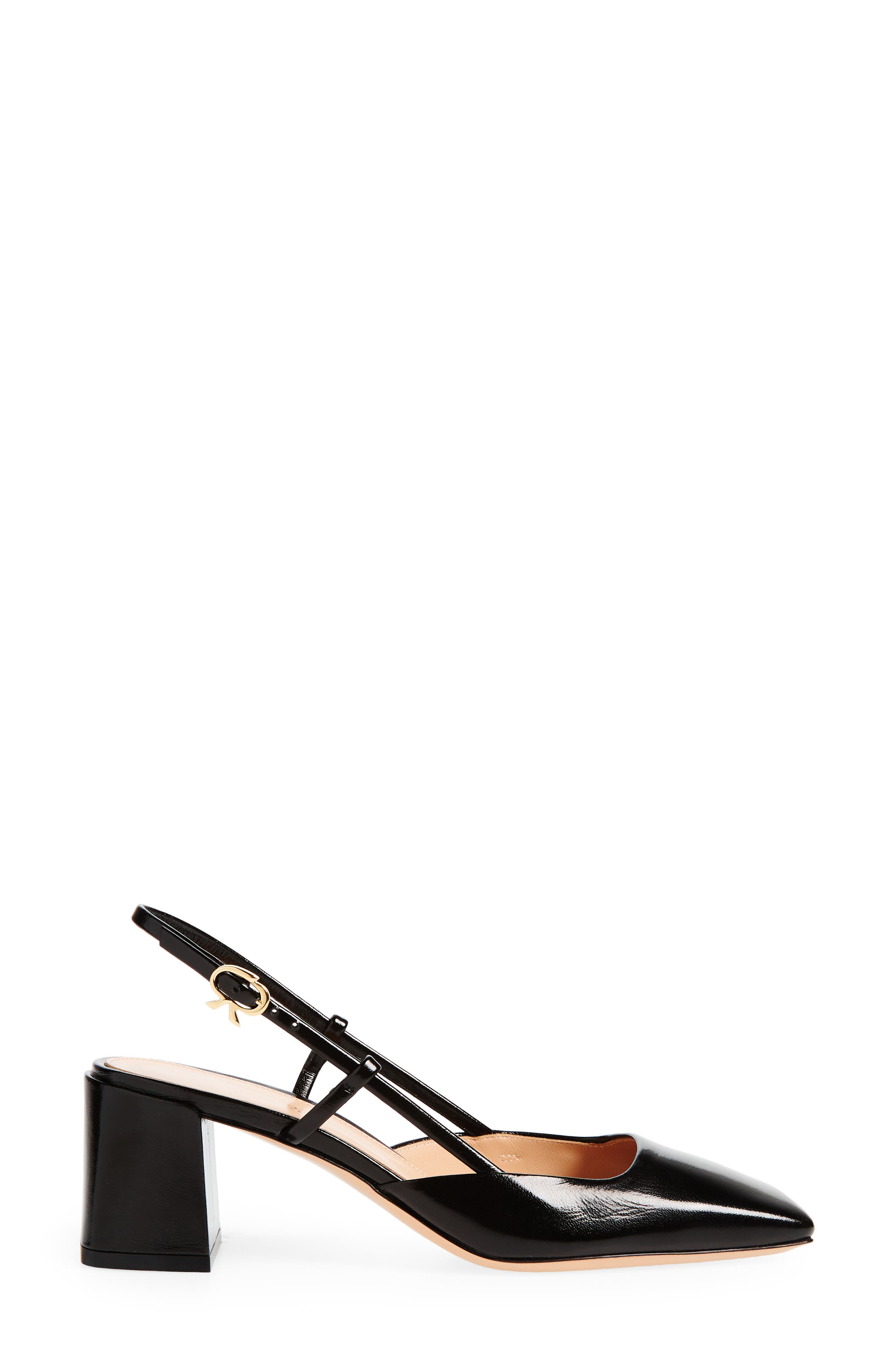 Gianvito Rossi Block Heel Slingback Pump, Alternate, color, Black