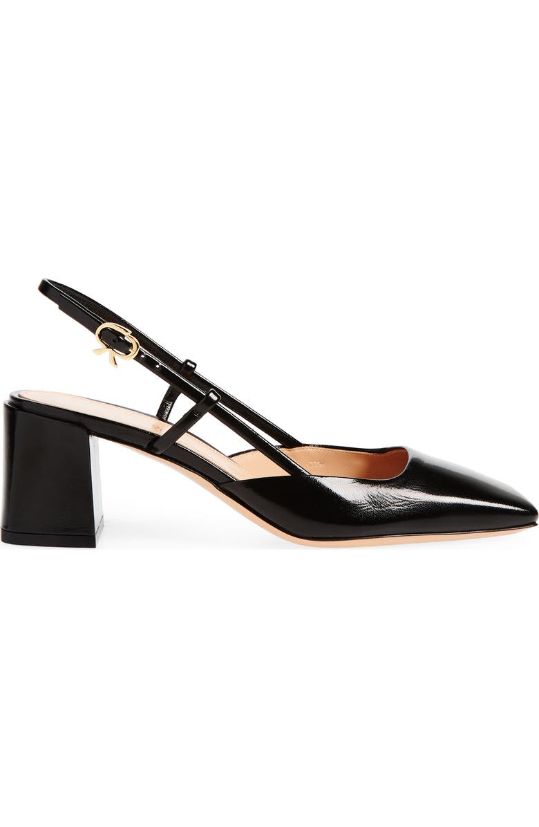 Gianvito Rossi Block Heel Slingback Pump, Alternate, color, Black