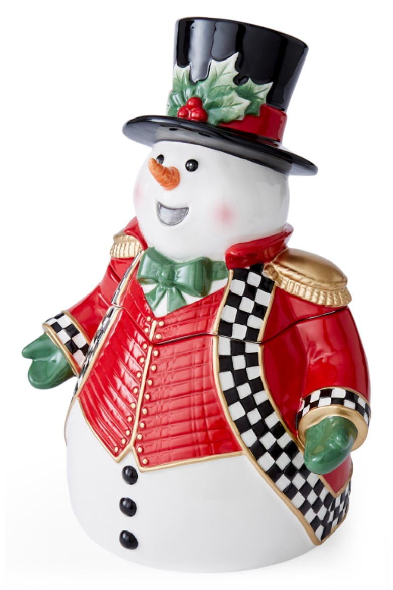 Christmas Tree Snowman Cookie Jar, Alternate, color, GREEN