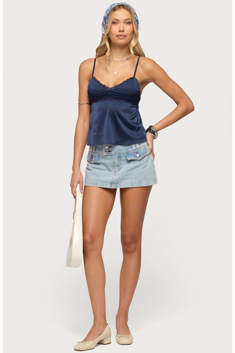 Rae Low Rise Denim Miniskort, Alternate, color, LIGHT-BLUE