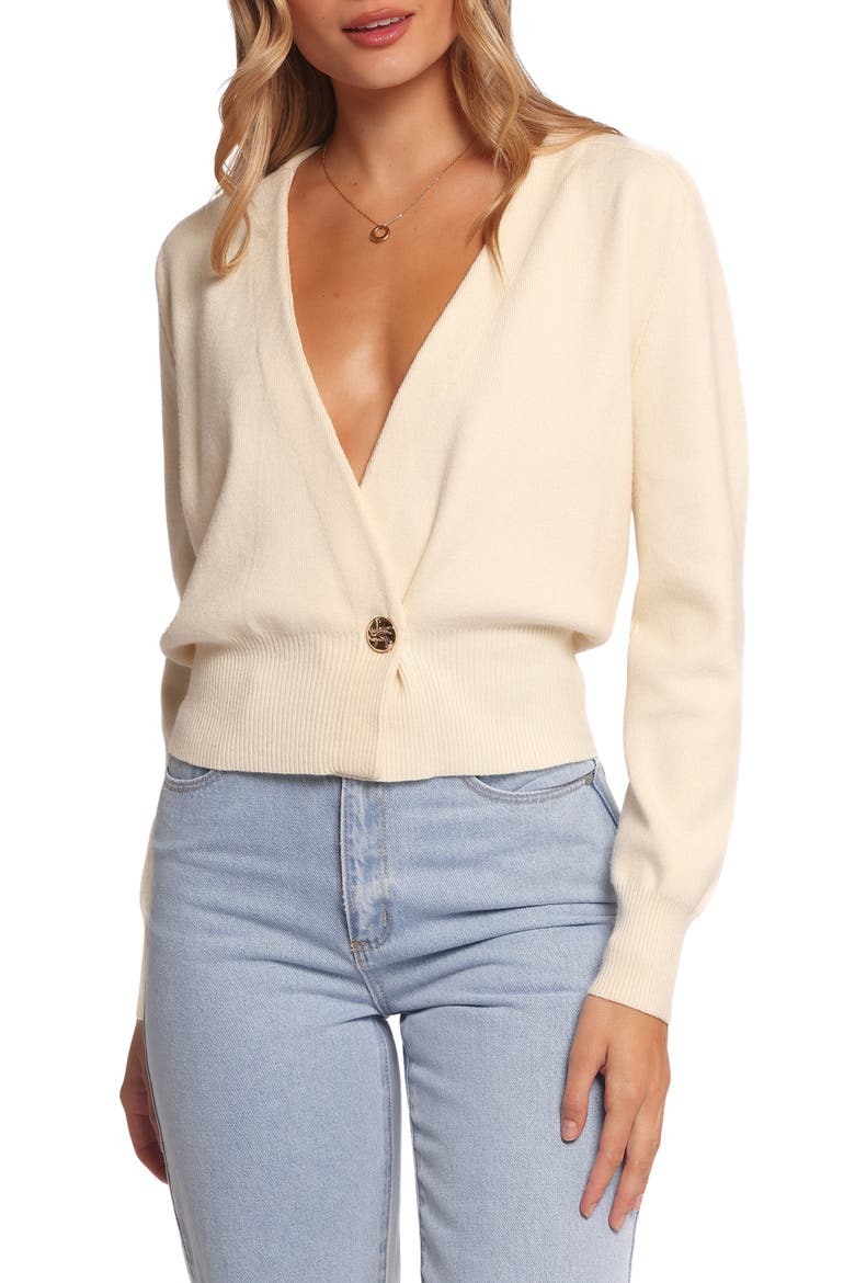 Caterina One-Button Cardigan, Main, color, CREAM