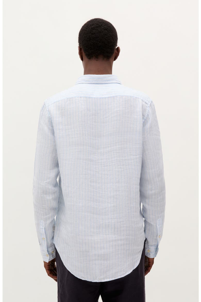 New Fancy Linen Shirt, Alternate, color, Skyblue Stripes