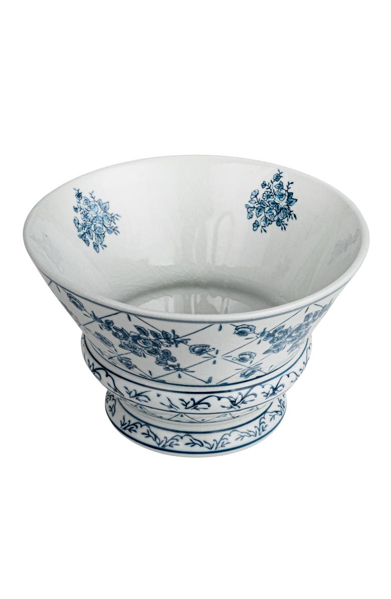 Storied Home Round Blossom Porcelain Bowl, Blue and White, Main, color, 