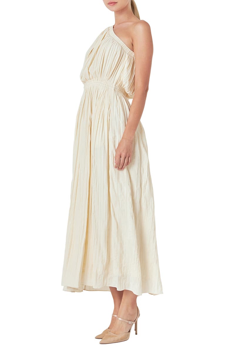Endless Rose One-Shoulder Cutout Maxi Dress, Alternate, color, Cream