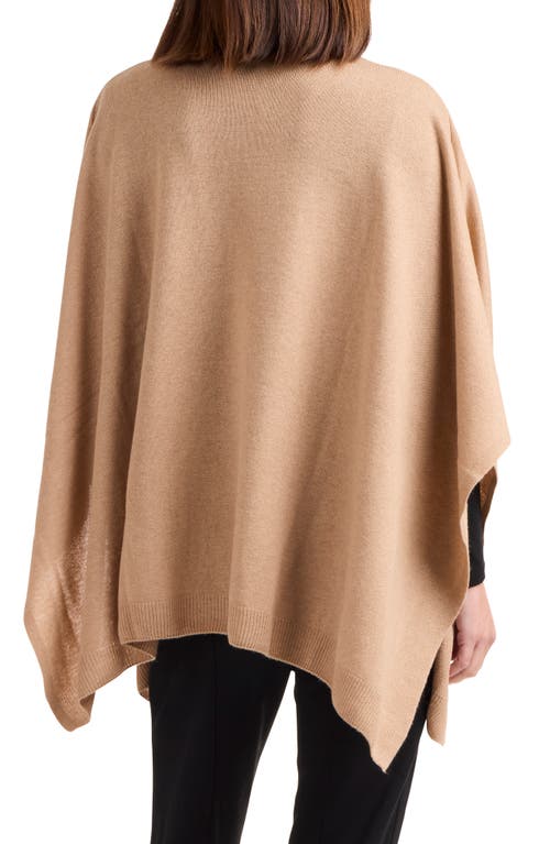 Bruno Magli Turtleneck Wool & Cashmere Poncho In Brown