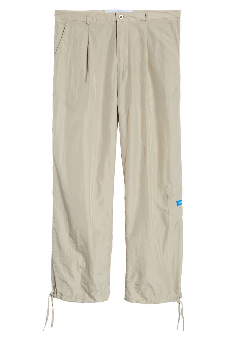Pleated Nylon Pants, Alternate, color, CREAM