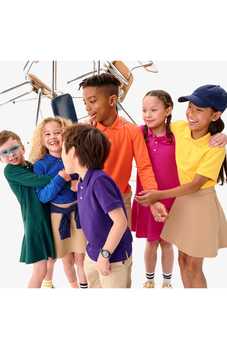 Primary Kids Short Sleeve Pique Polo, Alternate, color, Heather Gray