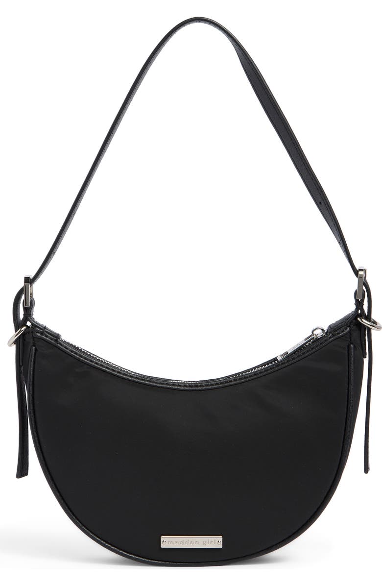 Madden Girl Crescent Shoulder Bag, Alternate, color, Black