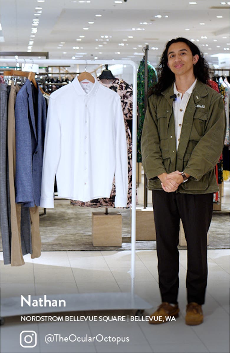 Solid Performance Piqué Button-Up Shirt, sales video thumbnail