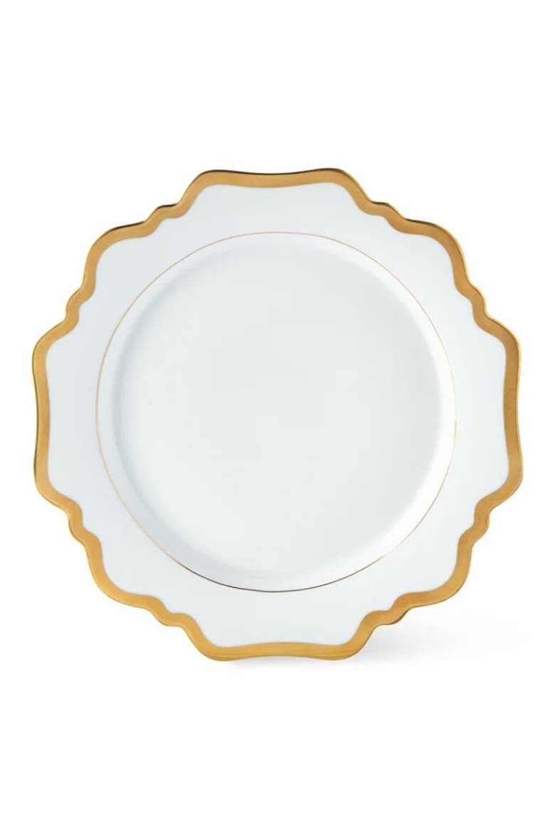Anitque White Gold Dinner Plate, Main, color, WHITE/GOLD
