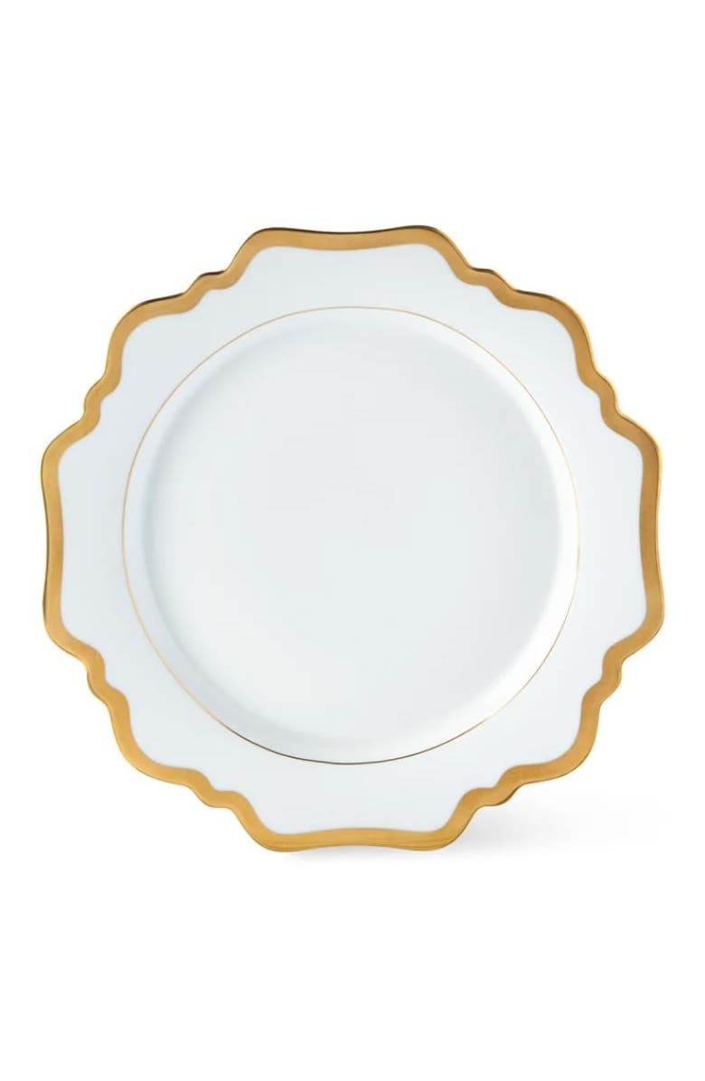 Anna Weatherley Anitque White Gold Dinner Plate, Main, color, White/Gold