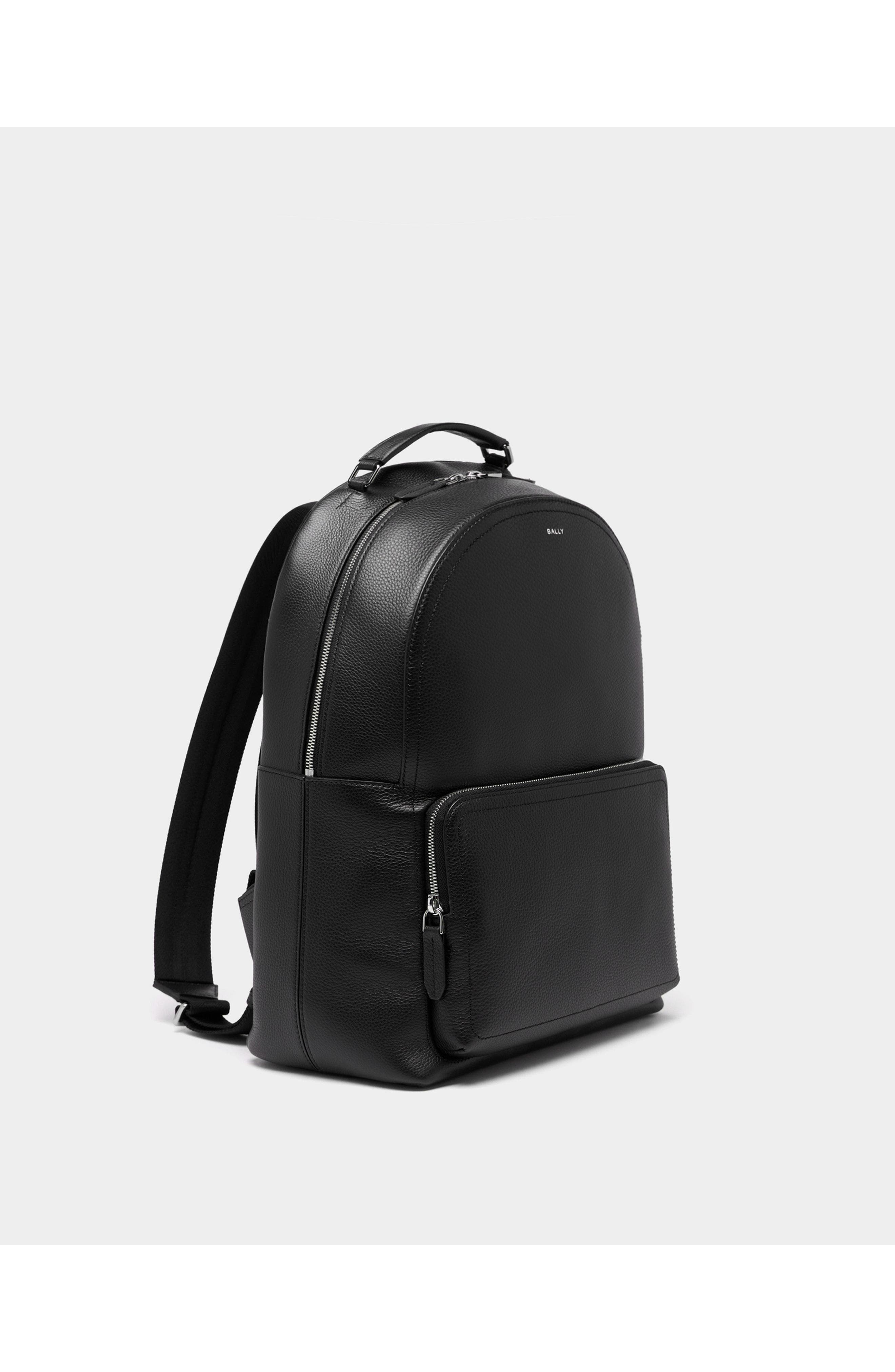 Bally Capitol Backpack in Grained Bovine Leather, Alternate, color, Black