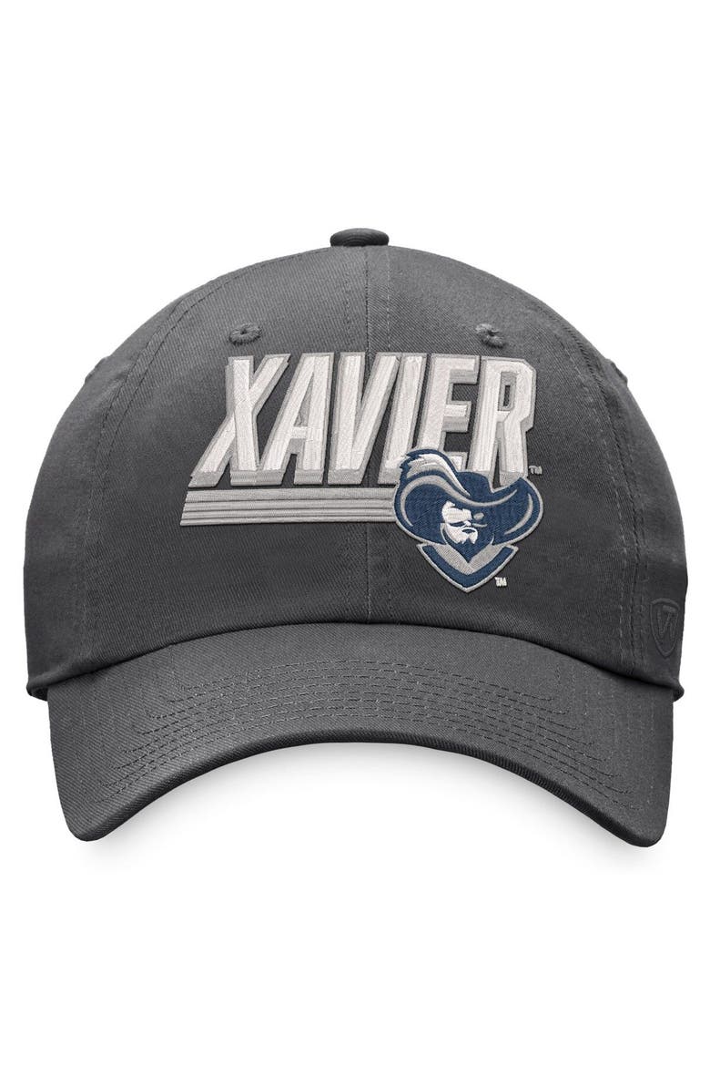 Men's Top of the World Charcoal Xavier Musketeers Slice Adjustable Hat, Alternate, color, Charcoal