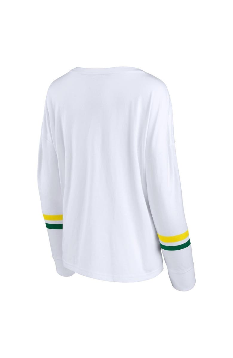 FANATICS Women's Fanatics Branded White Oregon Ducks Retro Power Striped Long Sleeve T-Shirt, Alternate, color, 