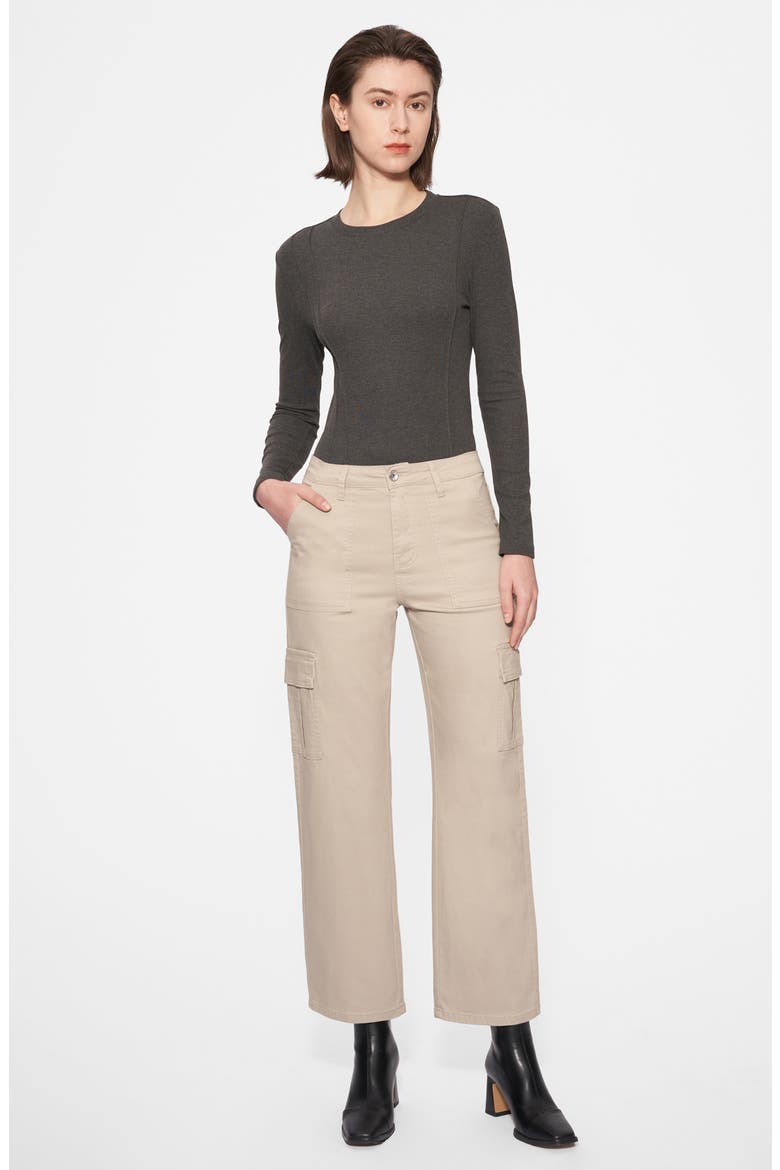 Angel High Waist Ankle Cargo Pants, Alternate, color, STONE