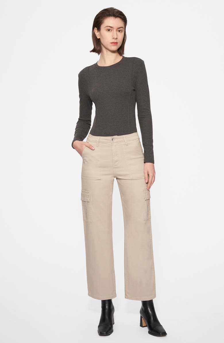 Bayeas Angel High Waist Ankle Cargo Pants, Alternate, color, Stone