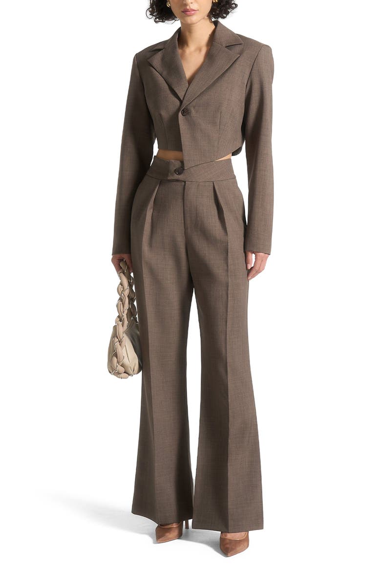 Elsa High Waisted Tailored Trousers, Alternate, color, Dark Taupe
