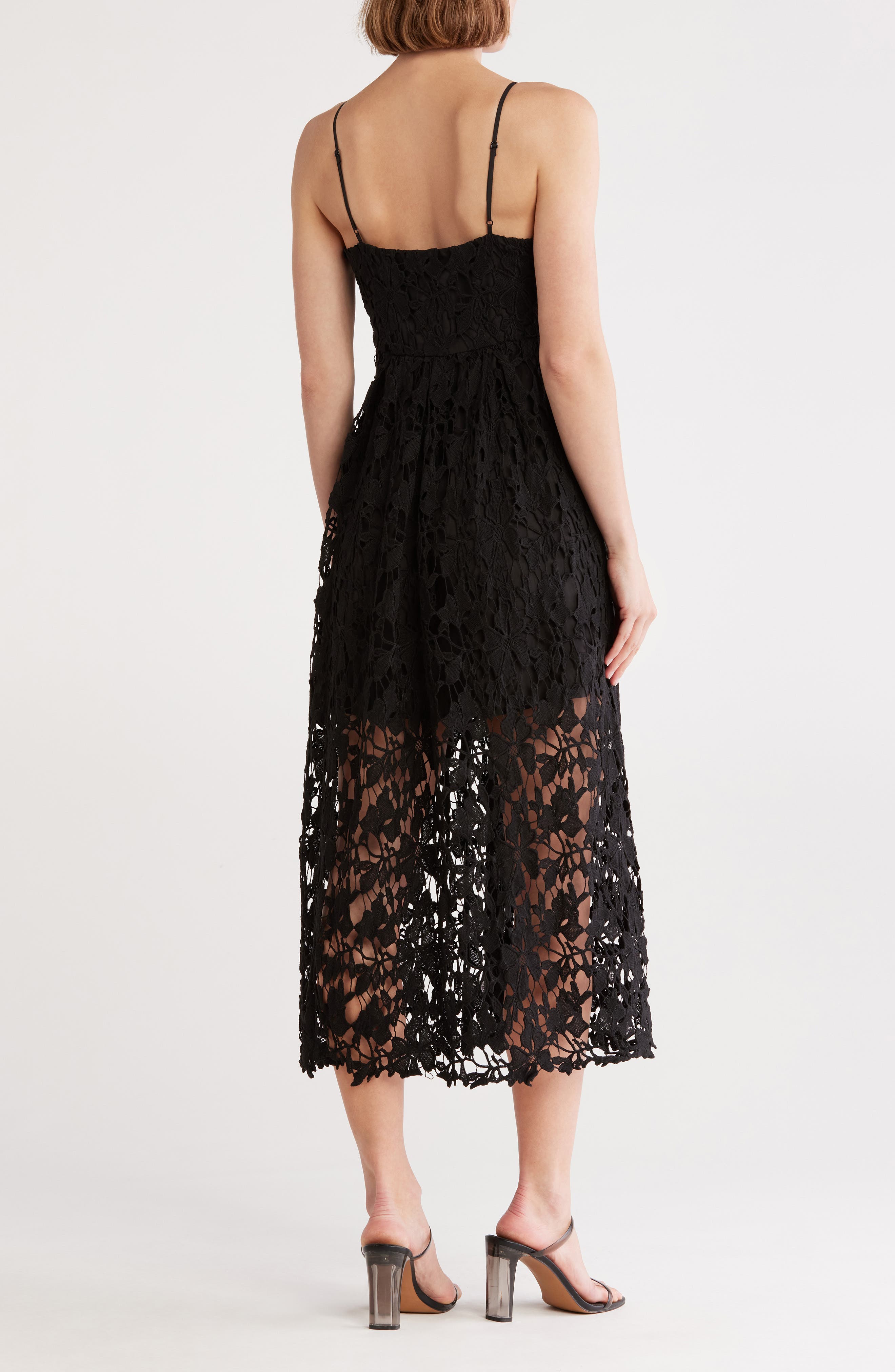 nsr floral lace midi dress NEW NSR Prairie NAVY & CREAM One Shoulder FLORAL LACE Ruffle MIDI DRESS M