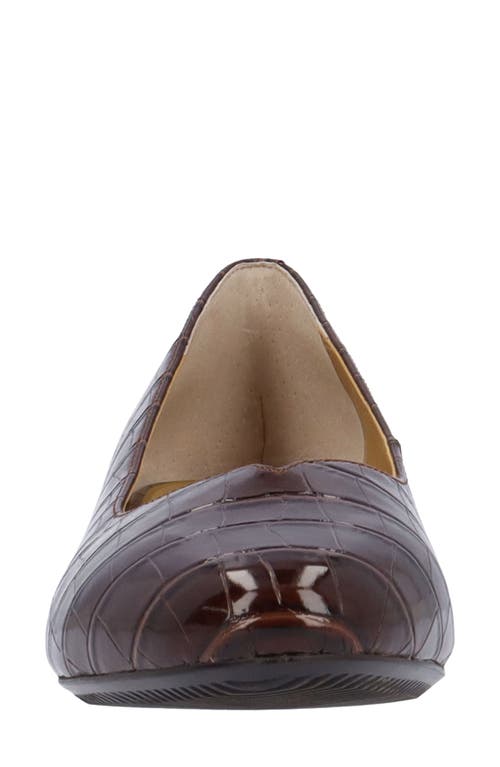 J. Reneé Bambalina Croc Embossed Block Heel Pump In Black