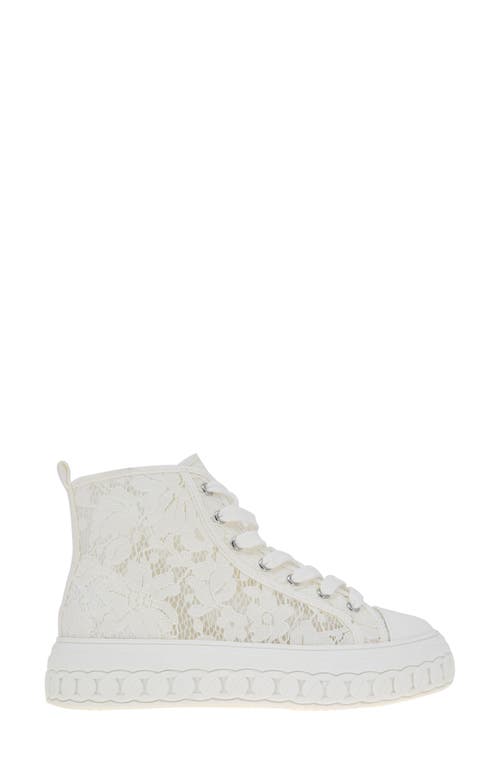 Bcbgeneration Women's Renda Platform High-top Sneakers In White-white Lace
