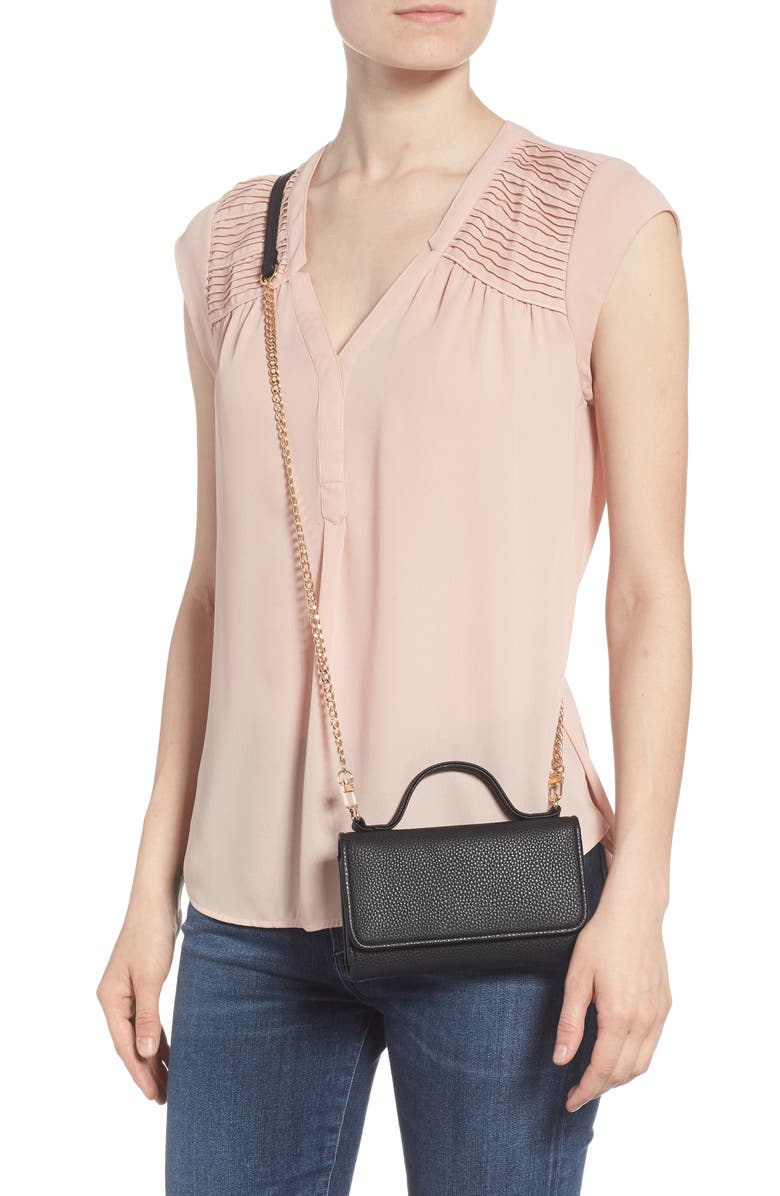 Emperia Dharma Faux Leather Wallet on a Chain, Alternate, color, 