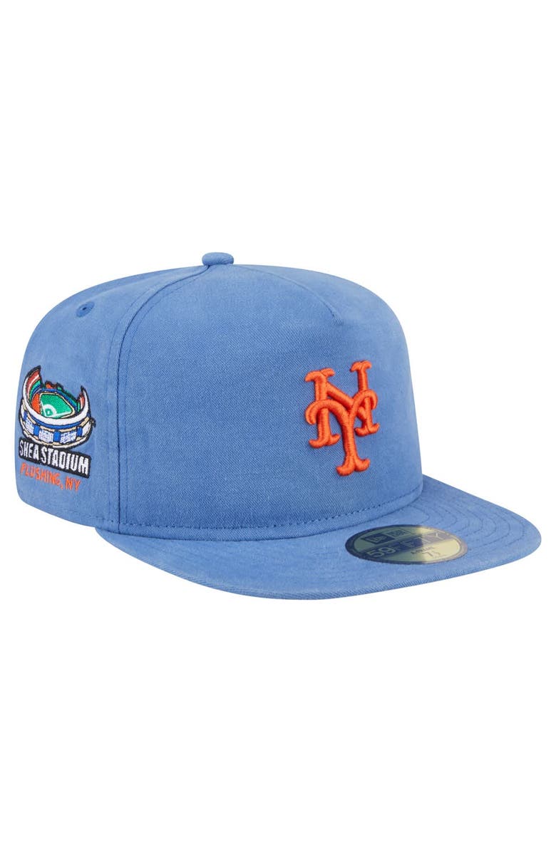New Era Men's New Era  Blue New York Mets Championship Side Flag A-Frame 59FIFTY Fitted Hat, Alternate, color, Blue