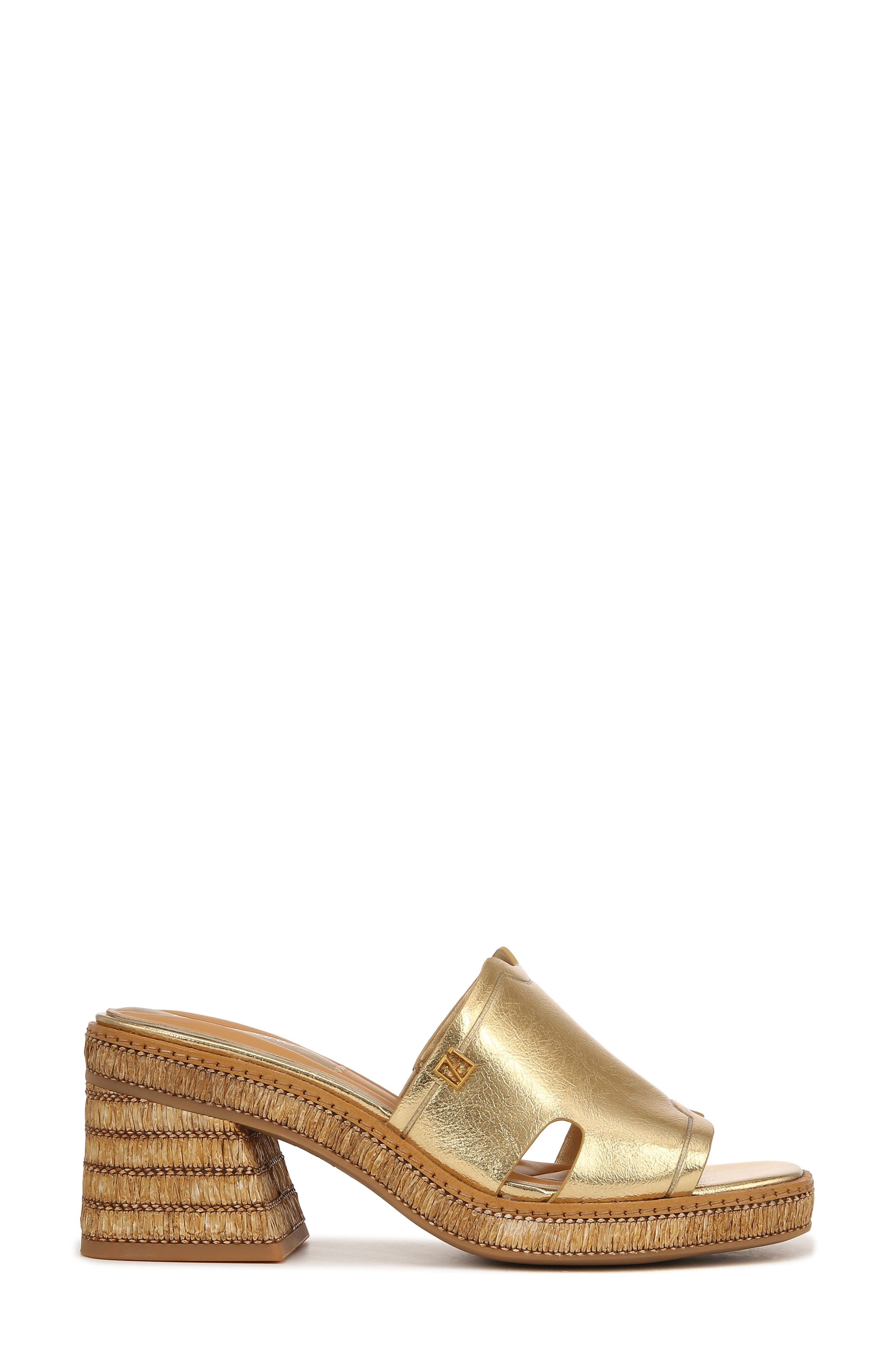 Florence Wedge Slide Sandal, Alternate, color, GOLD