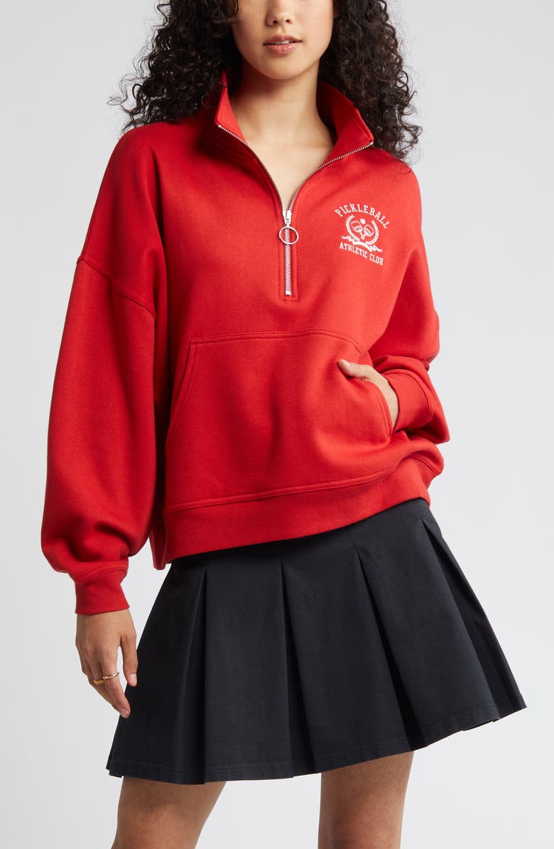 Vinyl Icons Pickleball Embroidered Quarter Zip Graphic Pullover, Alternate, color,
