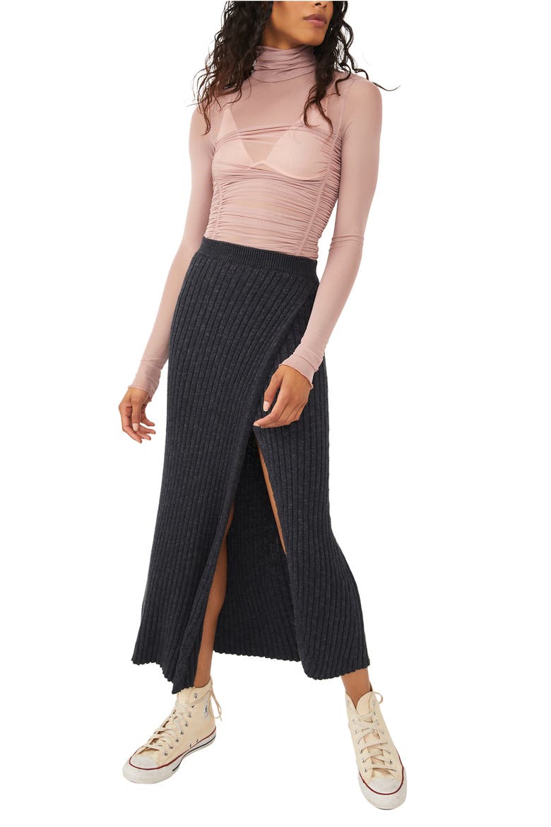 Better Days Rib Skirt, Alternate, color, BLACK COMBO