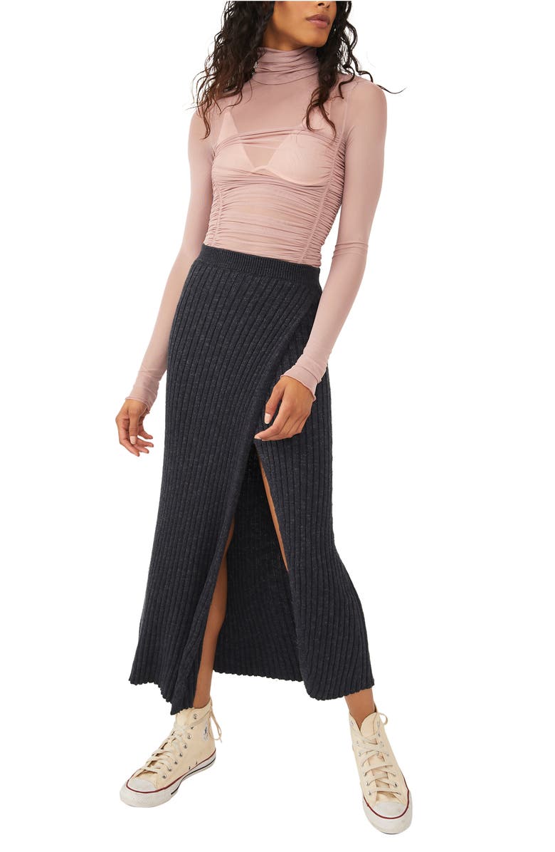 Free People Better Days Rib Skirt, Alternate, color, 