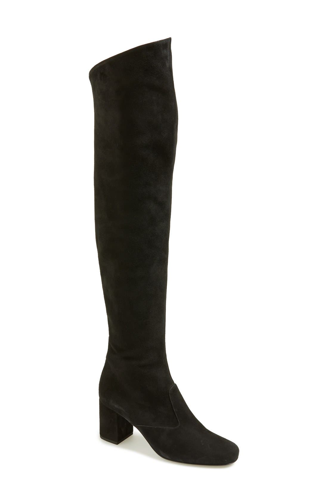 'Babies' Over the Knee Boot, Main, color, BLACK SUEDE