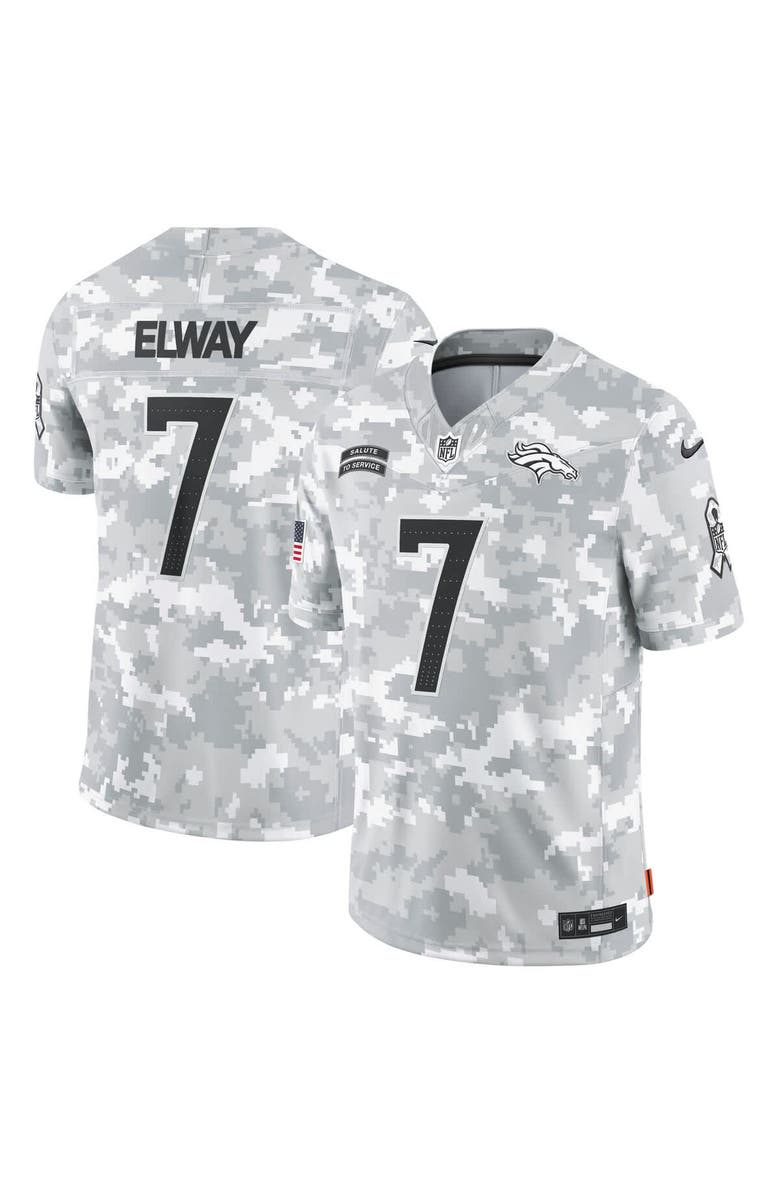 Nike Men's Nike John Elway Arctic Camo Denver Broncos 2024 Salute to Service Retired Player Limited Jersey, Main, color, 