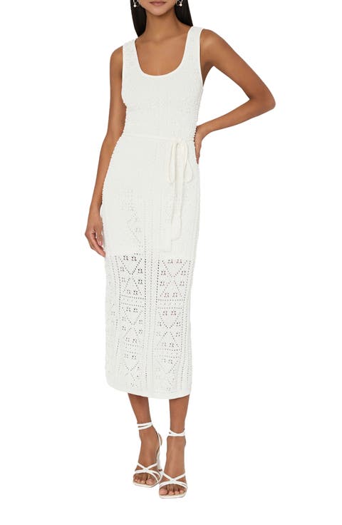 Bubble Pointelle Knit Midi Dress