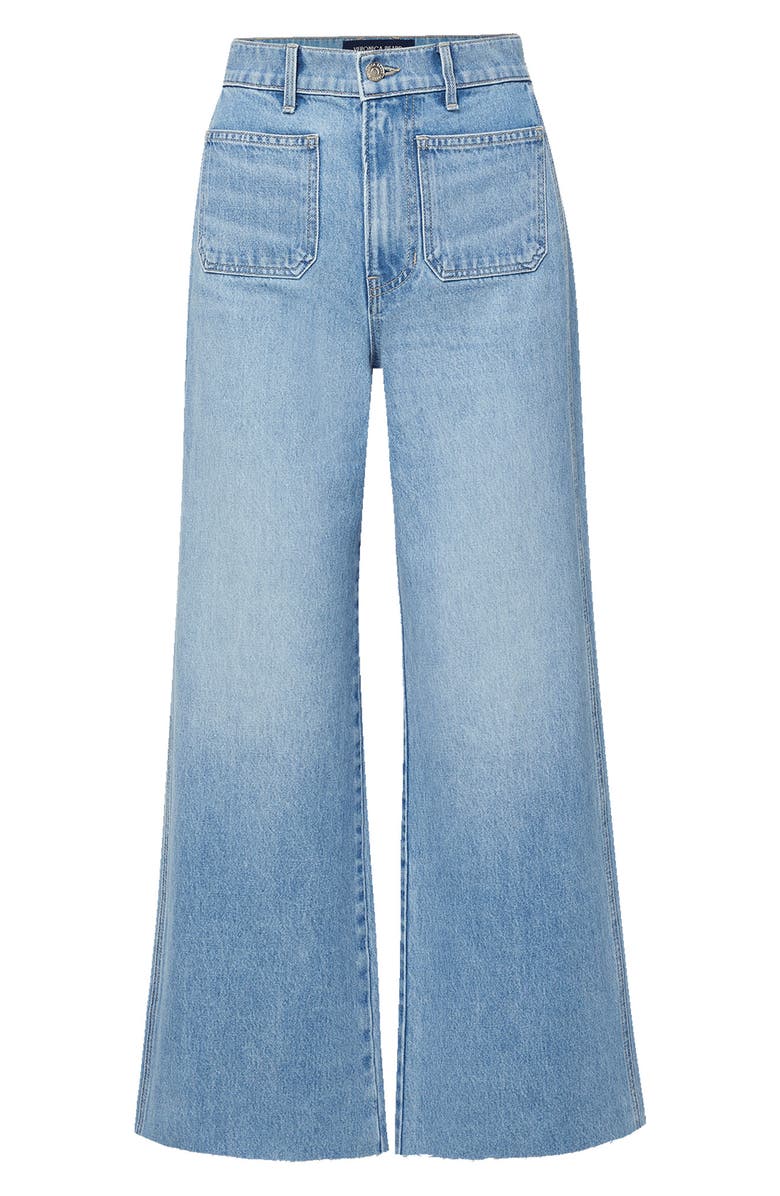 Veronica Beard Taylor High Waist Crop Wide Leg Jeans, Alternate, color, Big Splash