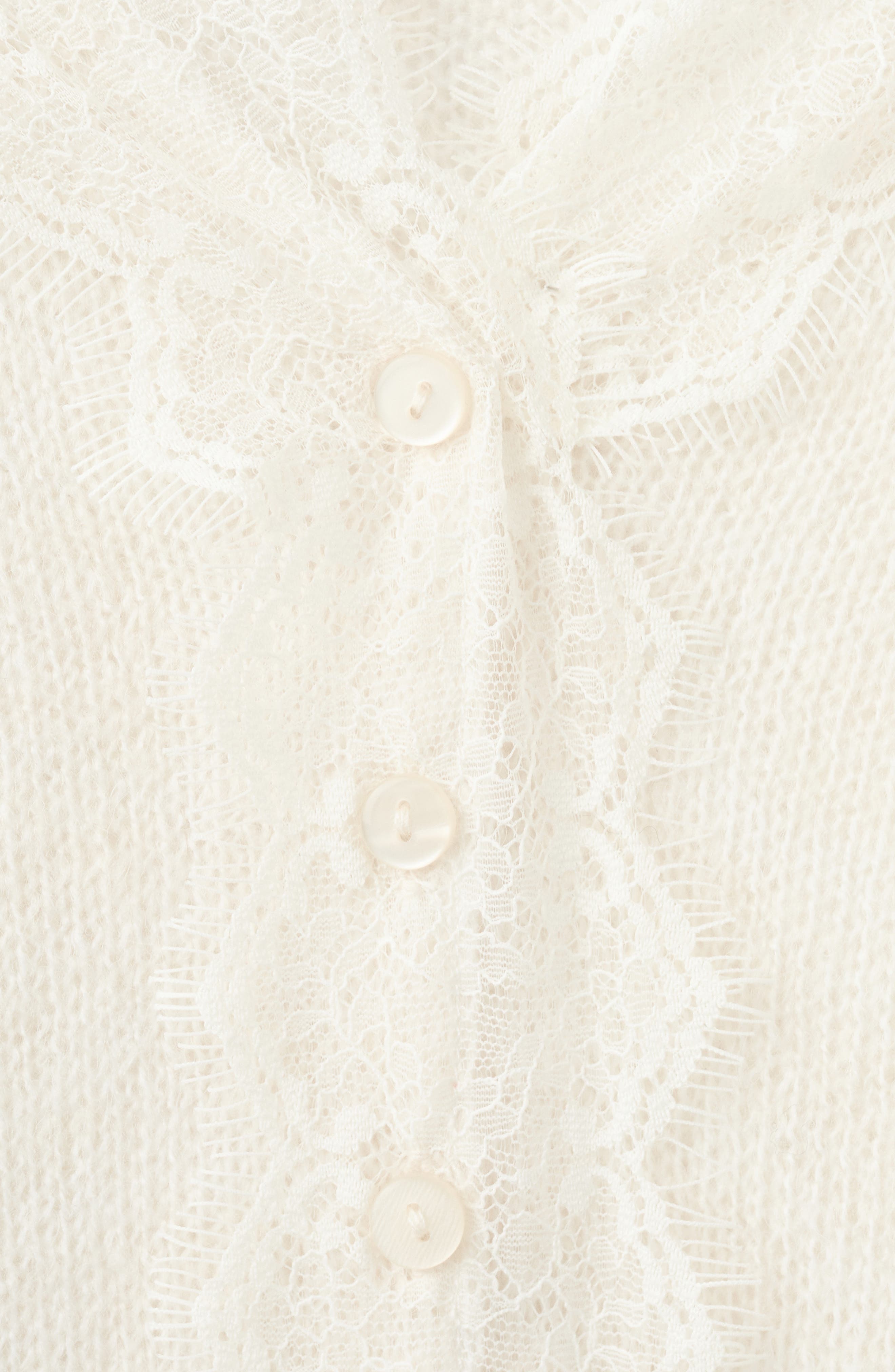Lace Trim V-Neck Cardigan - image 2