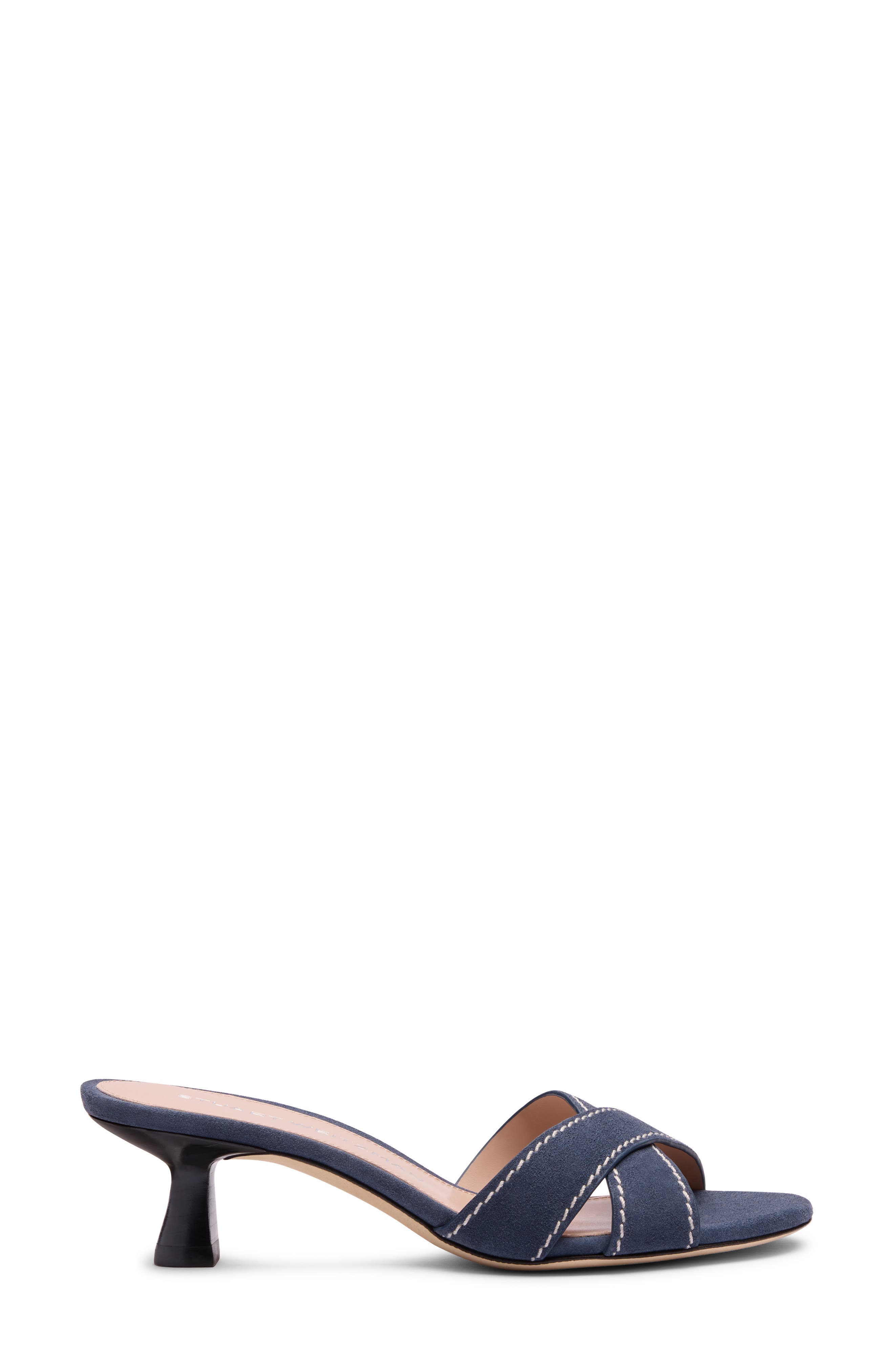 Minimalist Kitten Heel Slide Sandal, Alternate, color, STORMY BLUE/ BLACK