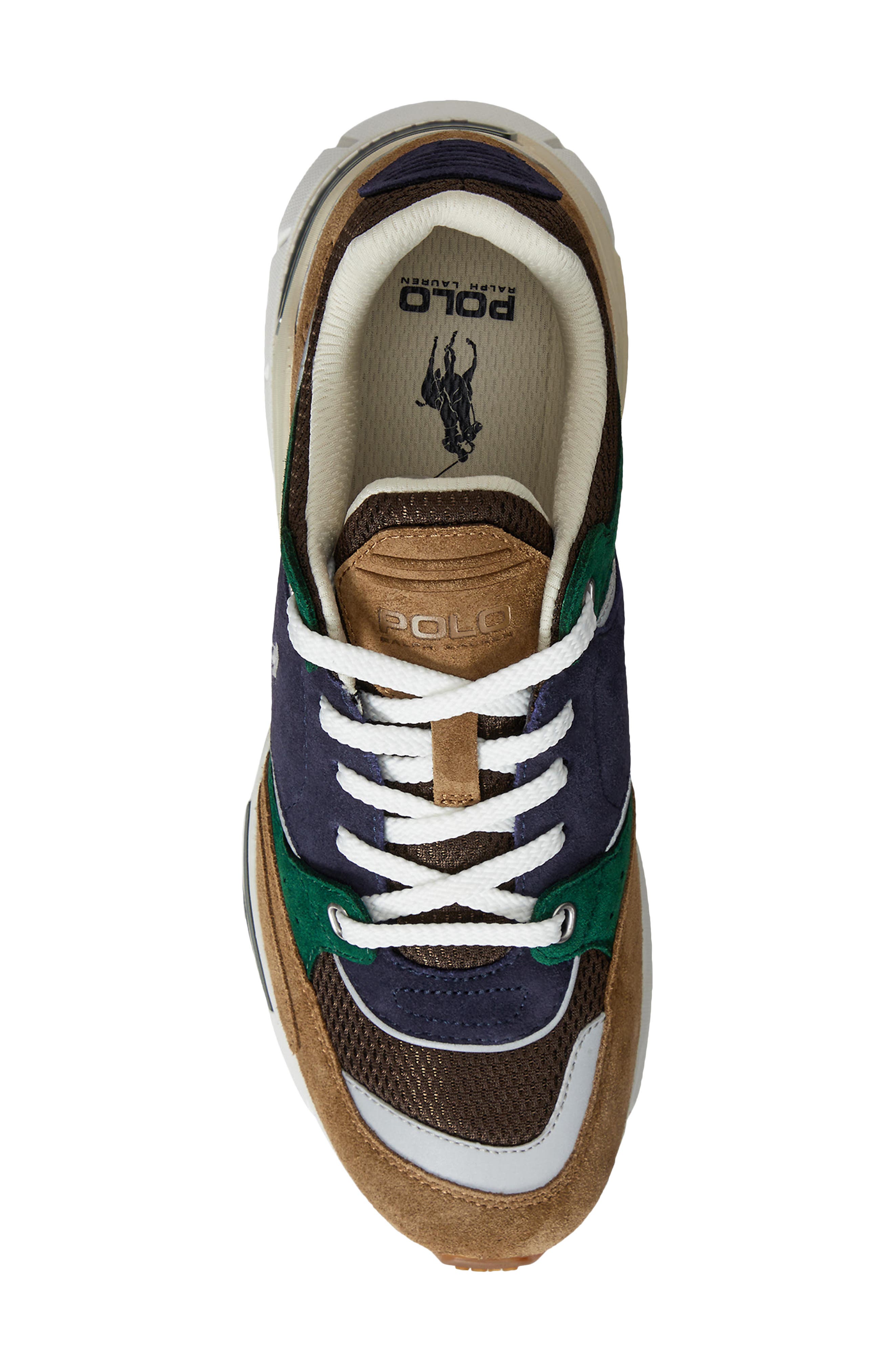 Polo Ralph Lauren Trackster Sneaker, Alternate, color, Desert Tan/ Navy/ Multi