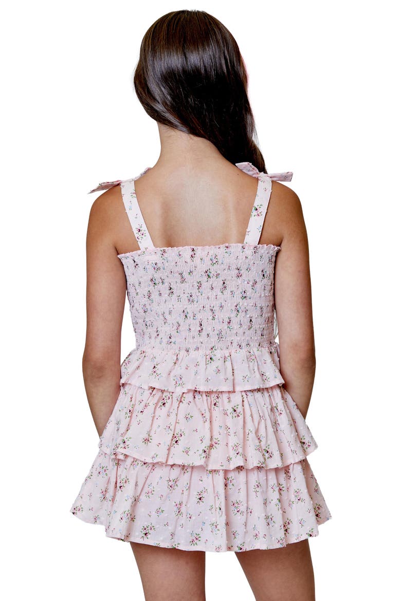 Kids' Smocked Tank & Tiered Skirt Set, Alternate, color, PINK
