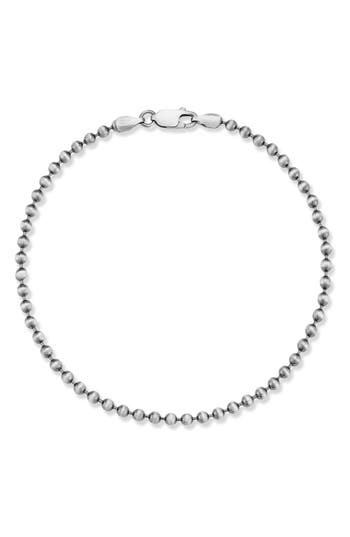 Yield Of Men Oxidized Sterling Silver Ball Chain Bracelet In Metallic