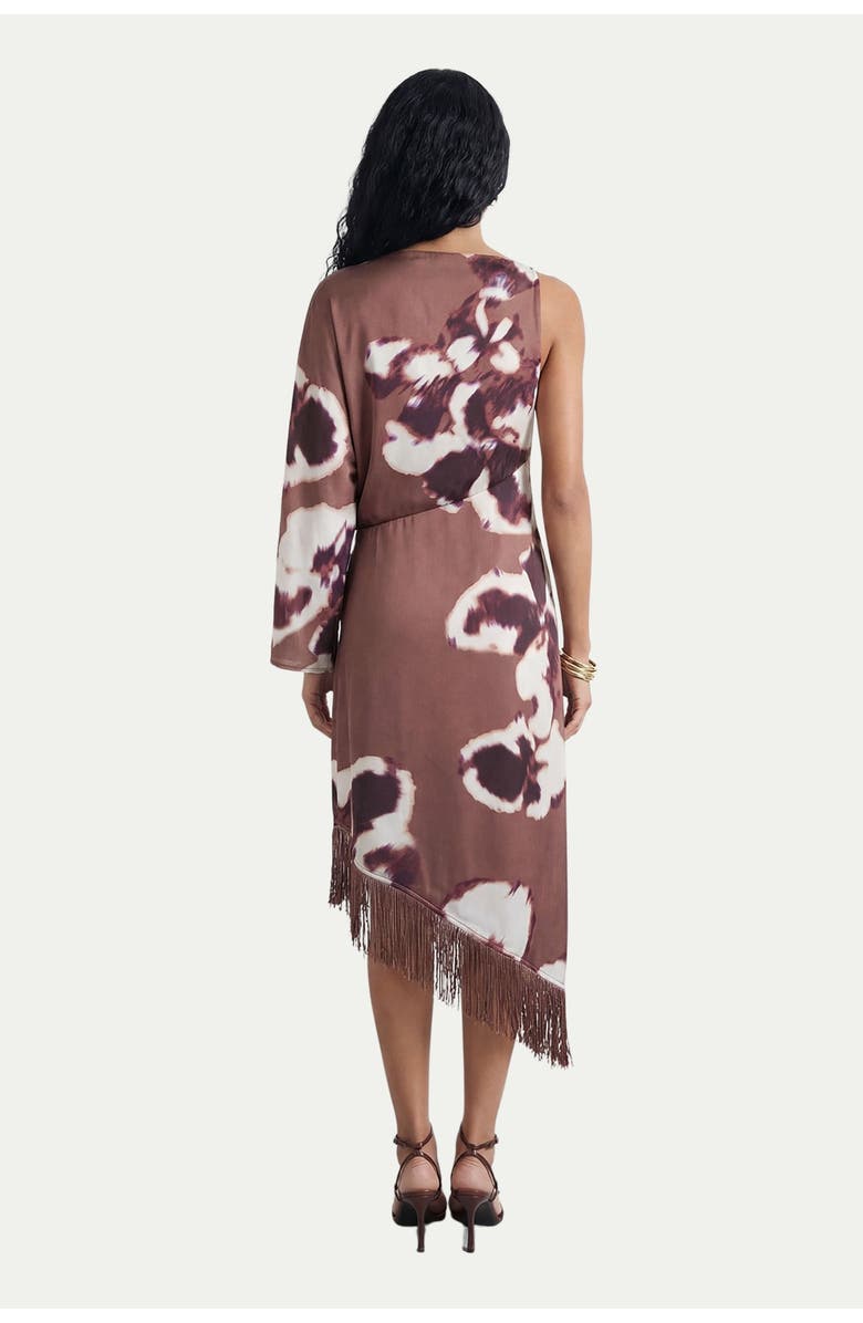 Warehouse Petite One Shoulder Satin Midi Dress, Alternate, color, Floral