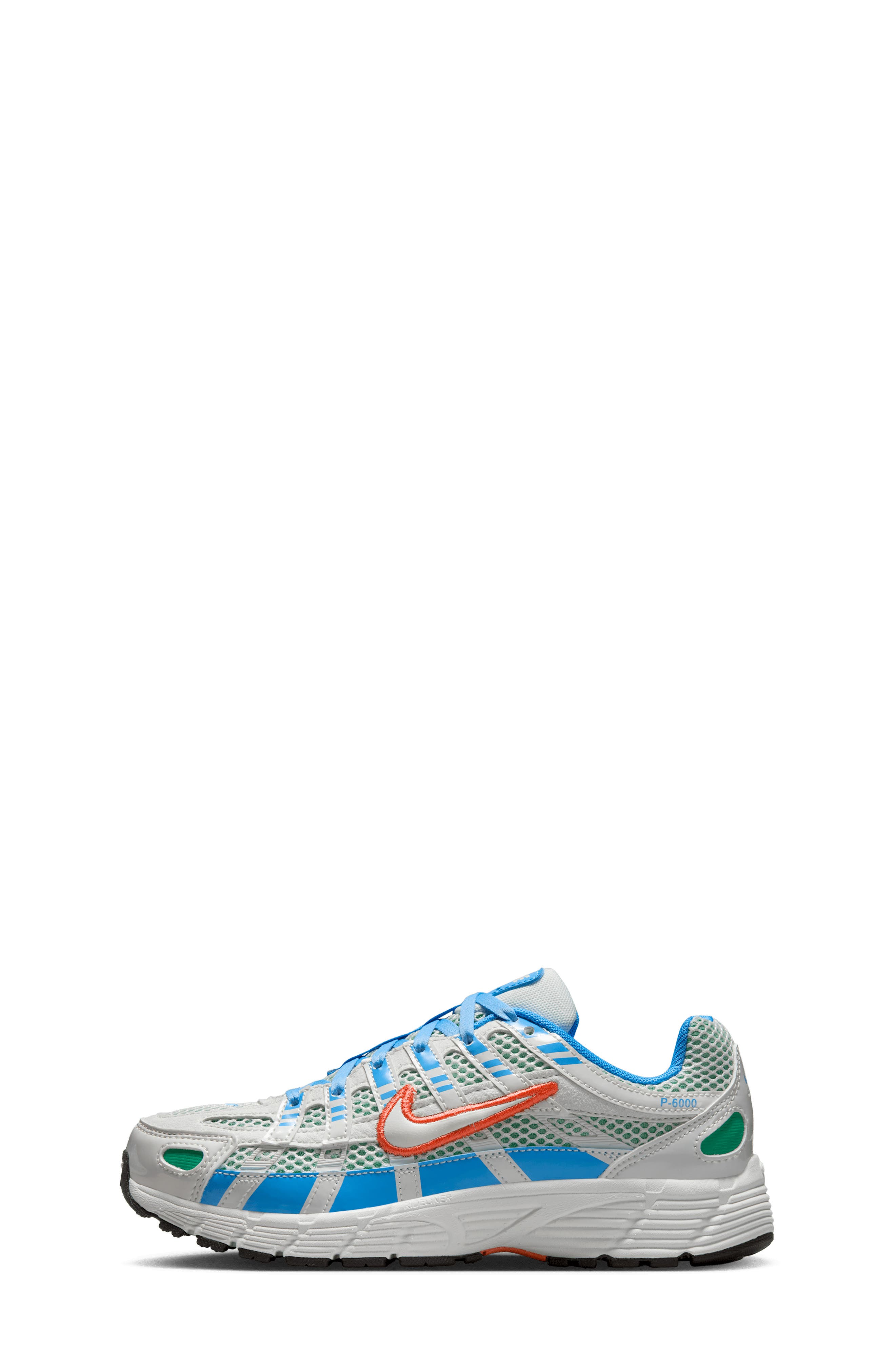 Nike Kids' P-6000 Sneaker, Alternate, color, White/ Blue/ Green/ Ember