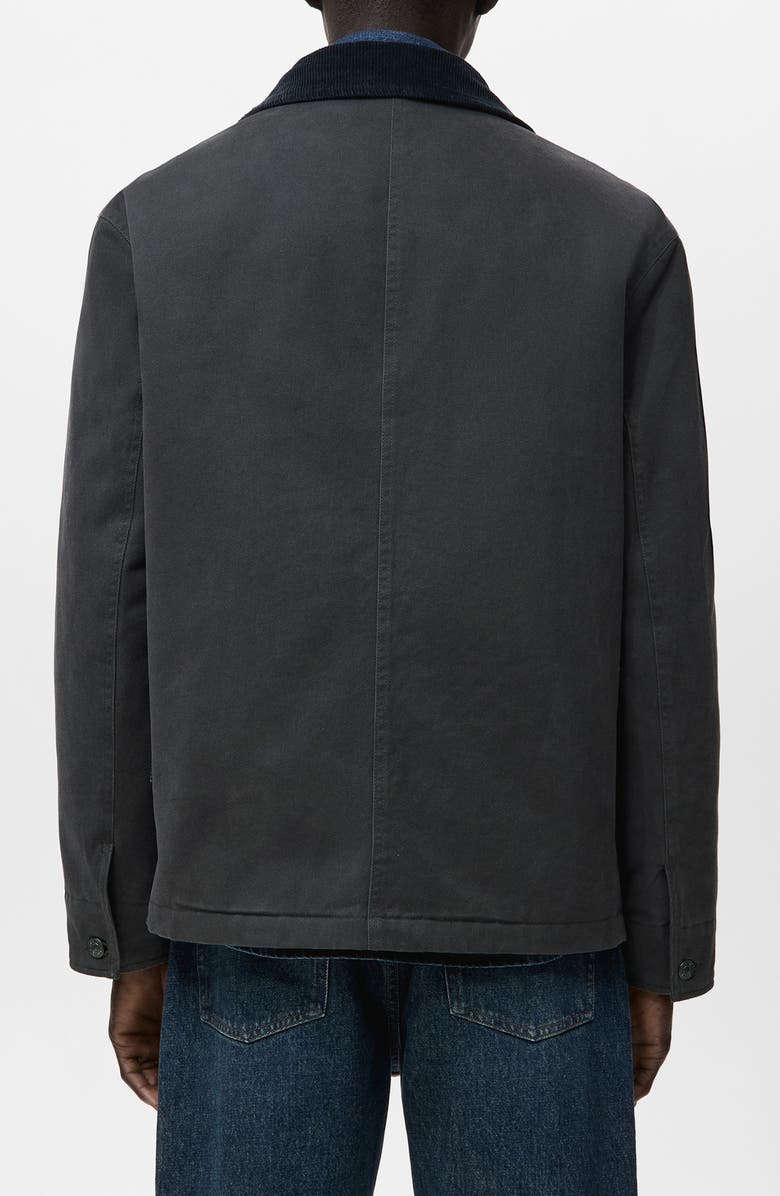 MANGO Cotton Corduroy Collar Jacket, Alternate, color, Charcoal