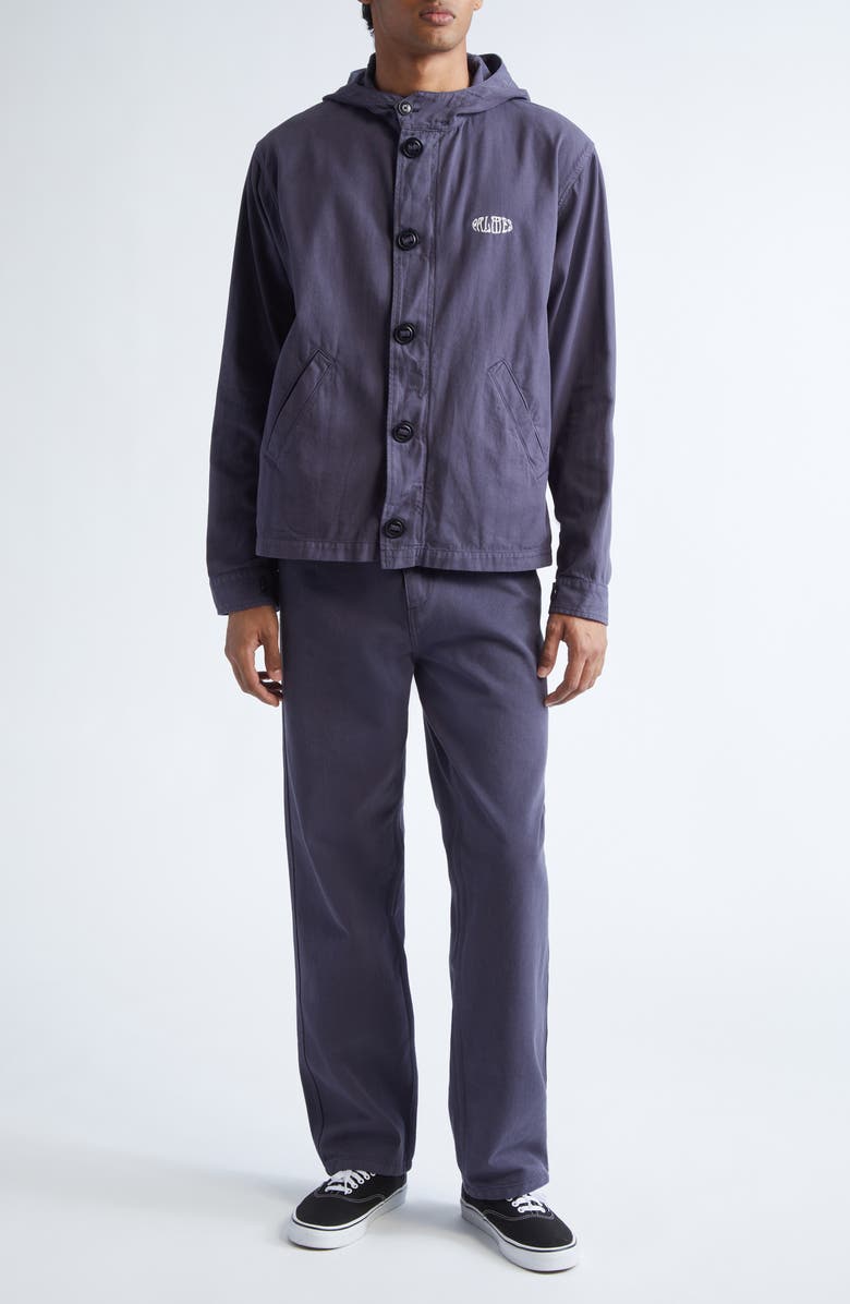 PALMES Hodded Herringbone Twill Jacket, Alternate, color, Dark Blue