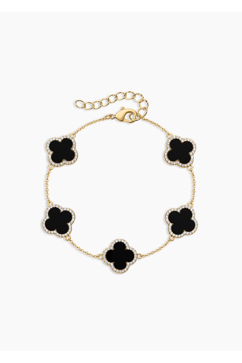 Icon Black Clover Bracelet, Main, color, Gold