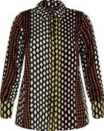 City Chic Genevieve Mix Print Long Sleeve Shirt