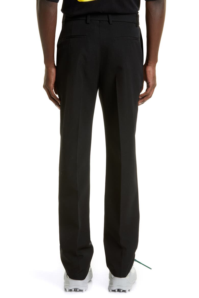Belted Wool Slim Pants, Alternate, color, BLACK
